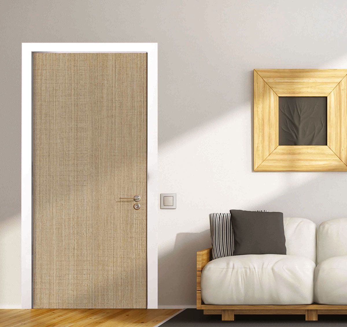 Fibre Gold Pre-Laminated HDHMR Door - Durable and Elegant High-Definition Fiberboard with Golden Finishes