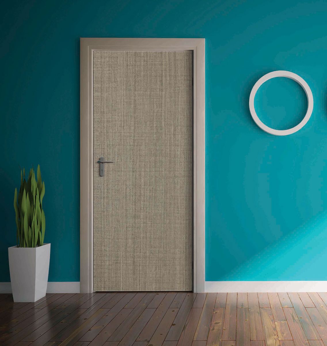 Fibre Grey Pre-Laminated HDHMR Door, a modern and durable choice for contemporary interiors